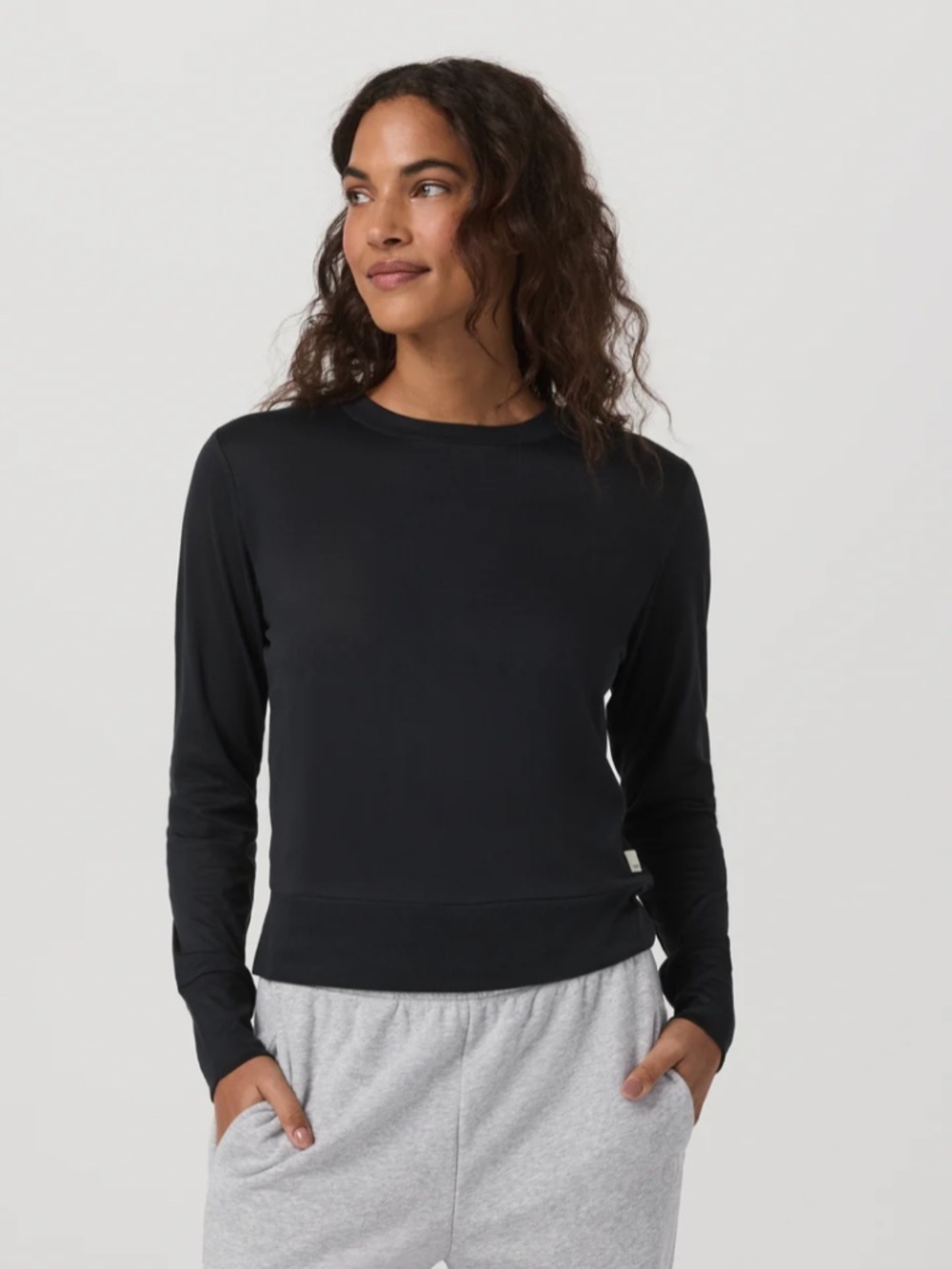 Vuori Daydream Crew Sweatshirt, Black, Size Medium